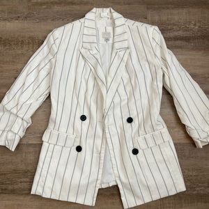 Target A New Day white blazer with stripes and scrunched sleeves